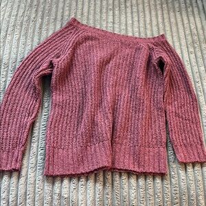 American Eagle Mulberry One-Shoulder Sweater